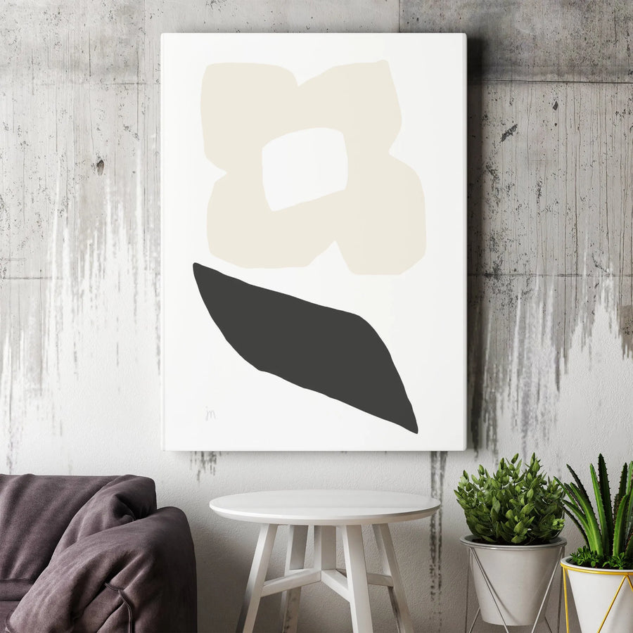 Abstract Botanical Canvas Wall Art | Modern Minimalist Flower Print | Premium Gallery-Wrapped Canvas | Modern Home Decor Gift
