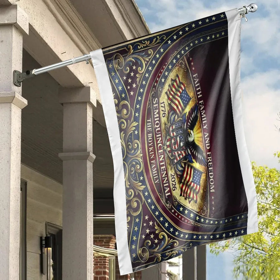 USA 250th Anniversary House Flag | Semiquincentennial 1776-2026 Eagle | Premium Double Sided Polyester | Patriotic Faith Family Freedom Gift