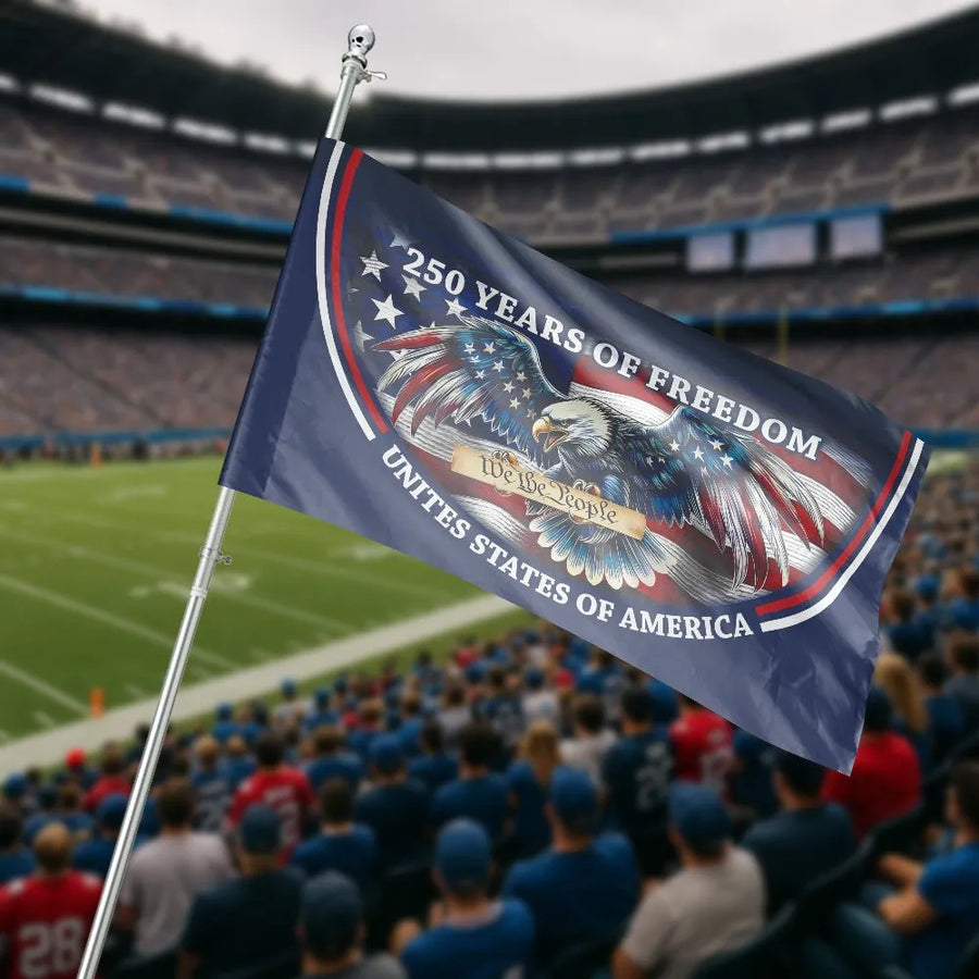 USA 250th Anniversary Flag | Patriotic Eagle We The People Design | Double-Sided Weatherproof Banner | Commemorative Collector's Gift for Patriots