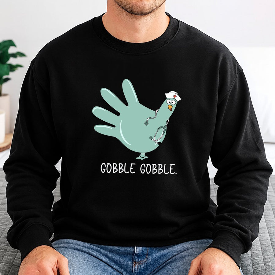 Nurse Thanksgiving Sweatshirt | Funny Turkey Wearing Stethoscope Graphic | Premium Cotton Blend Crewneck | Gift for Nurses and Nursing Students