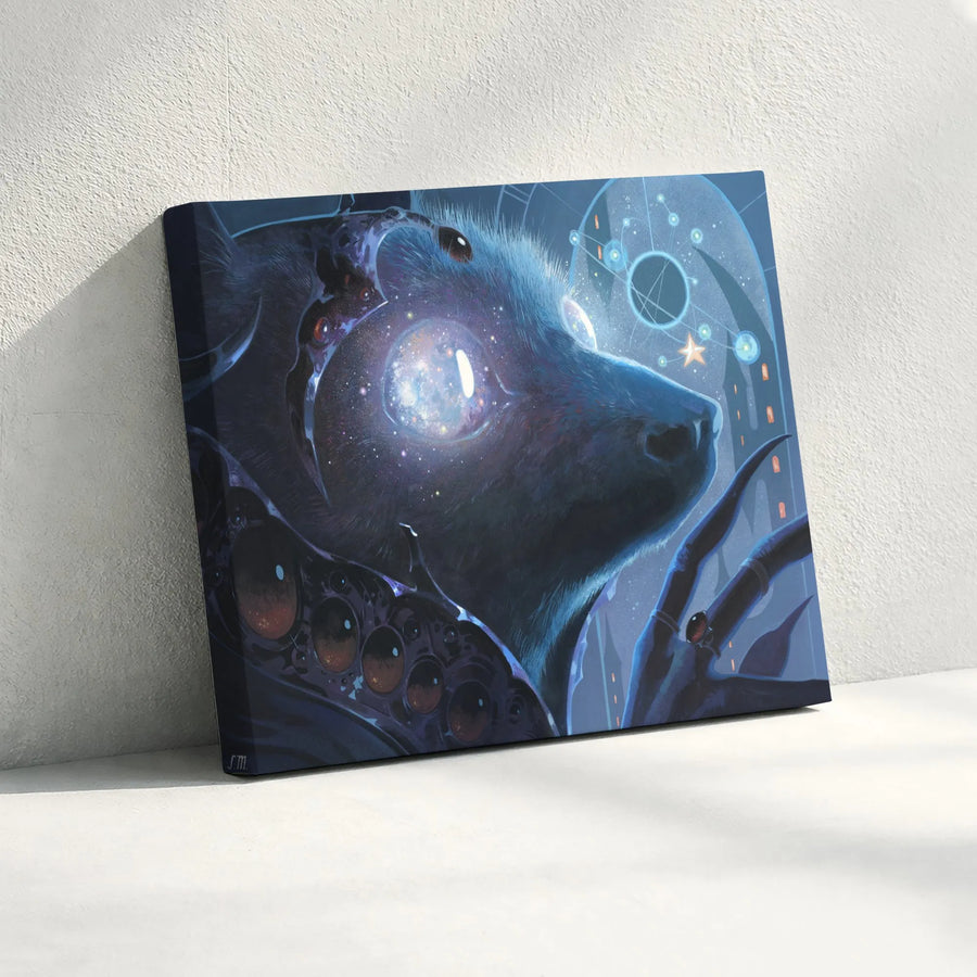 Cosmic Stargazer Animal Canvas | Galaxy Eye Fantasy Art Print | Premium Thick Gallery Canvas | Collector's Gift for Sci-Fi Fan