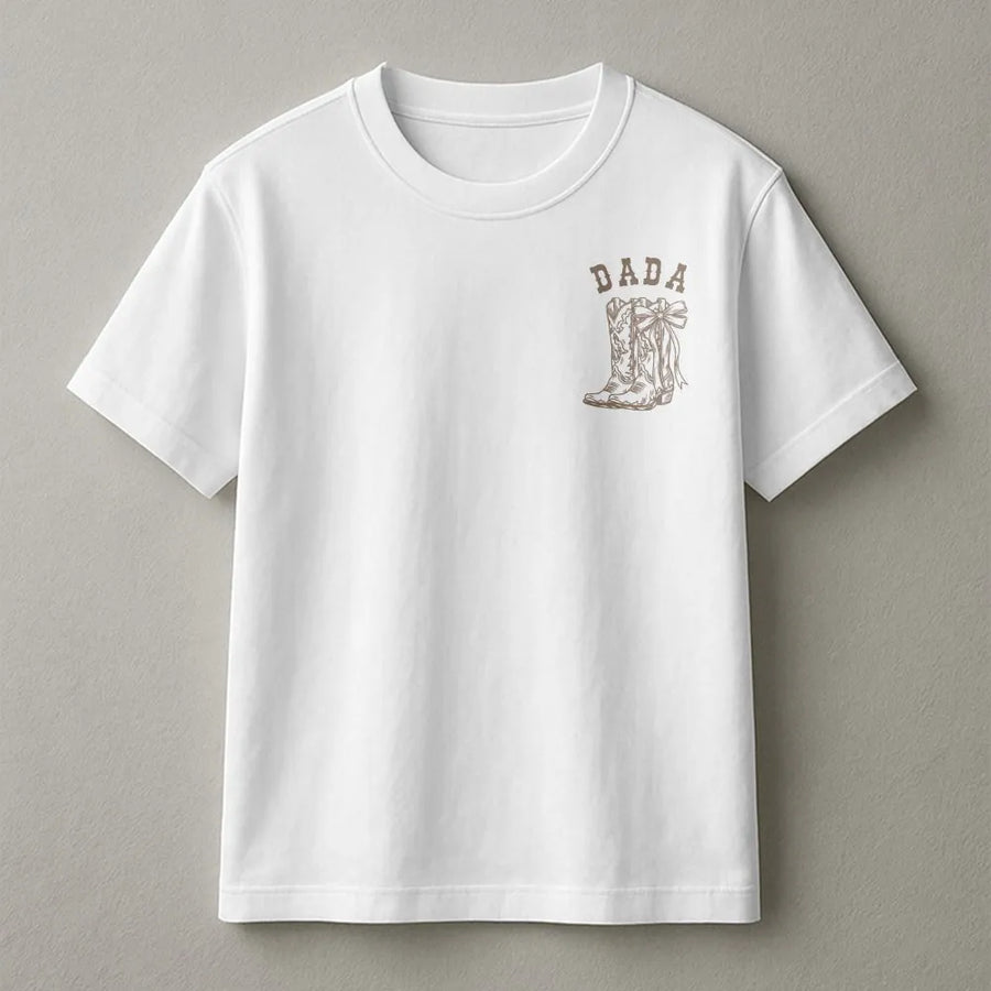 Dada First Rodeo T-Shirt | Western Cowboy Boot Graphic | Premium Cotton-Blend | Matching Family 1st Birthday Party Gift