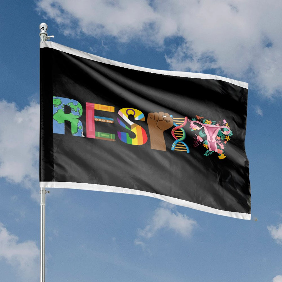 Respect House Flag | Social Justice Human Rights Pride Decor | Premium Weather-Resistant Polyester | Activist Home Yard Banner Gift