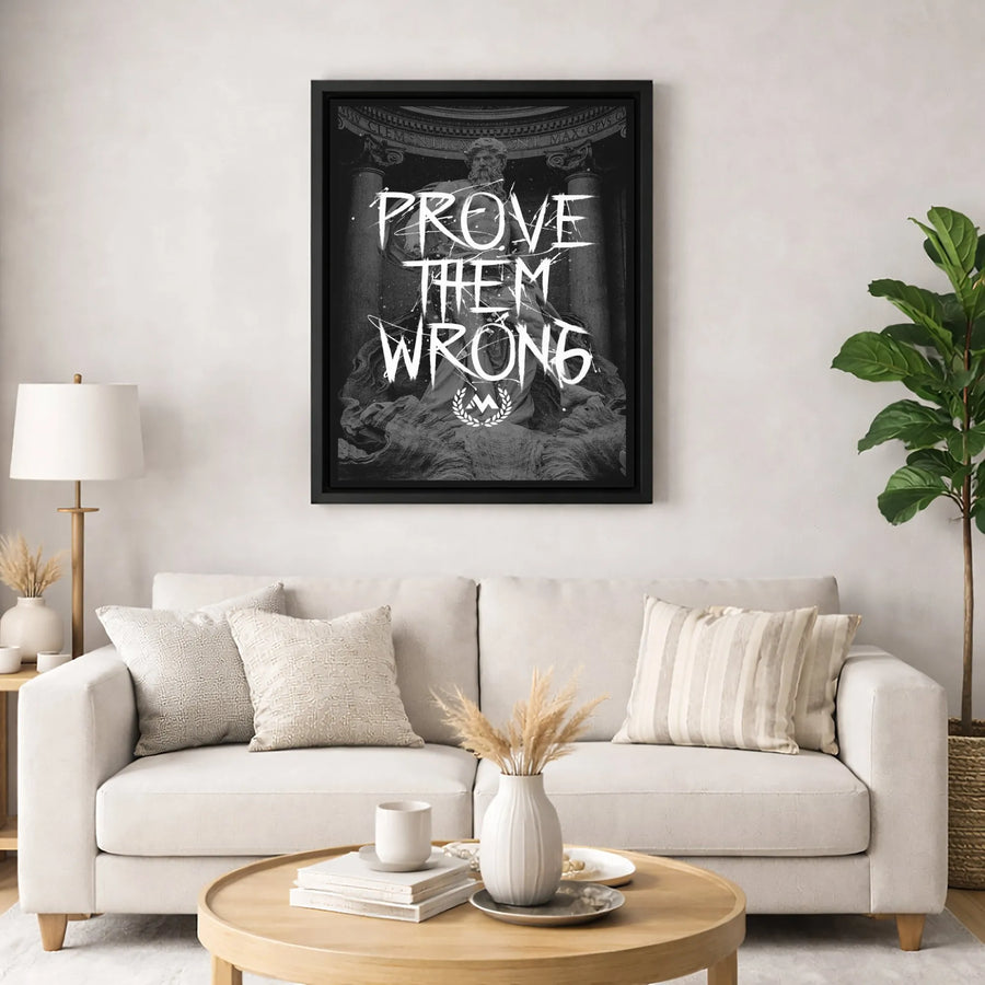 Prove Them Wrong Motivational Wall Art | Roman Statue Aesthetic Canvas | Premium Gallery-Wrapped Print | Office Decor & Success Gift
