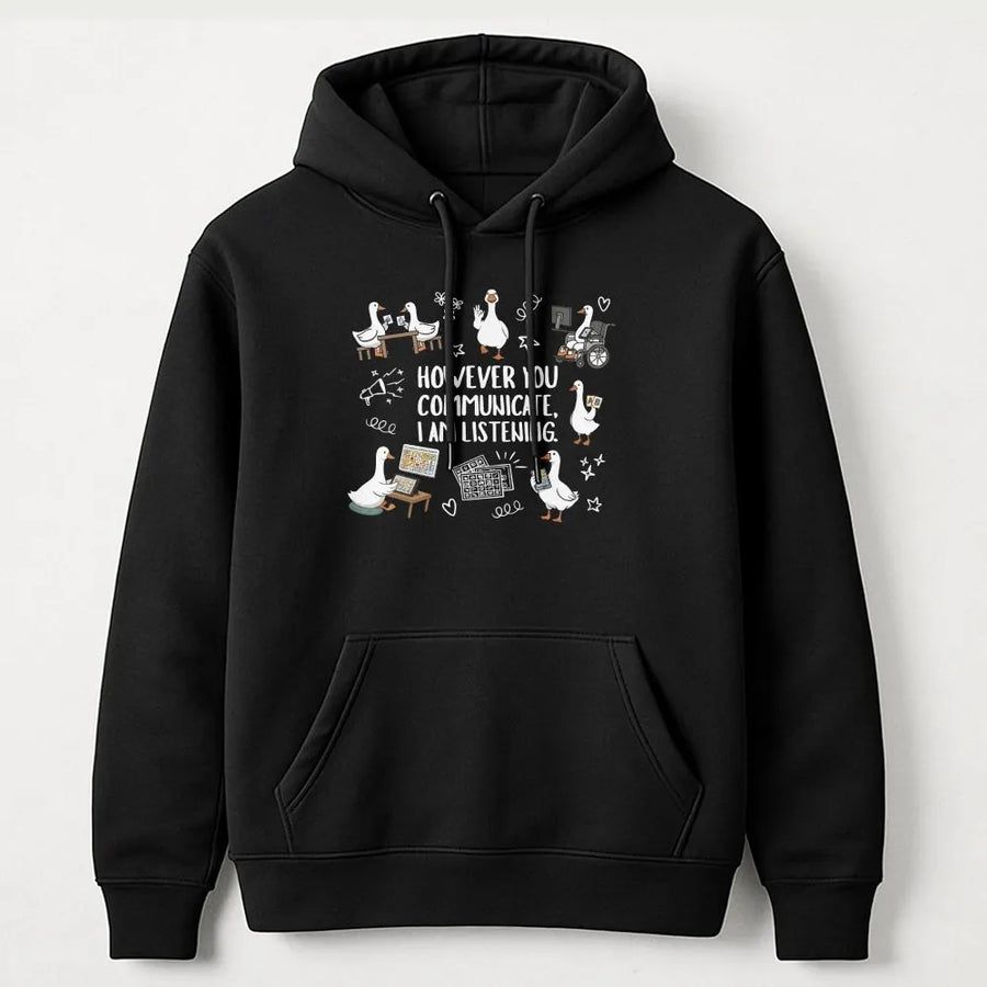 Special Education Teacher Hoodie | Goose AAC Communication Graphic | Premium Cotton Comfort Colors Tee | Gift for SLP Therapist