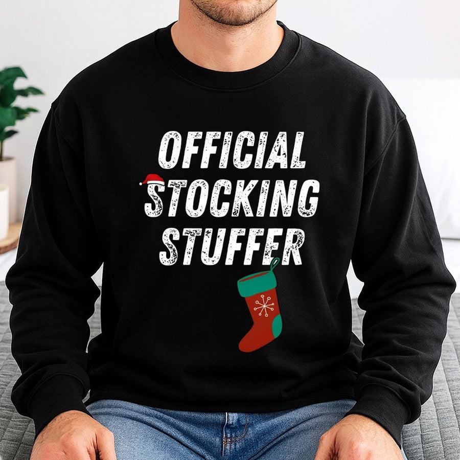 Stocking Stuffer Sweatshirt | Funny Christmas Holiday Graphic | Soft Cotton Blend Crewneck | Unisex Holiday Gift for Men and Women