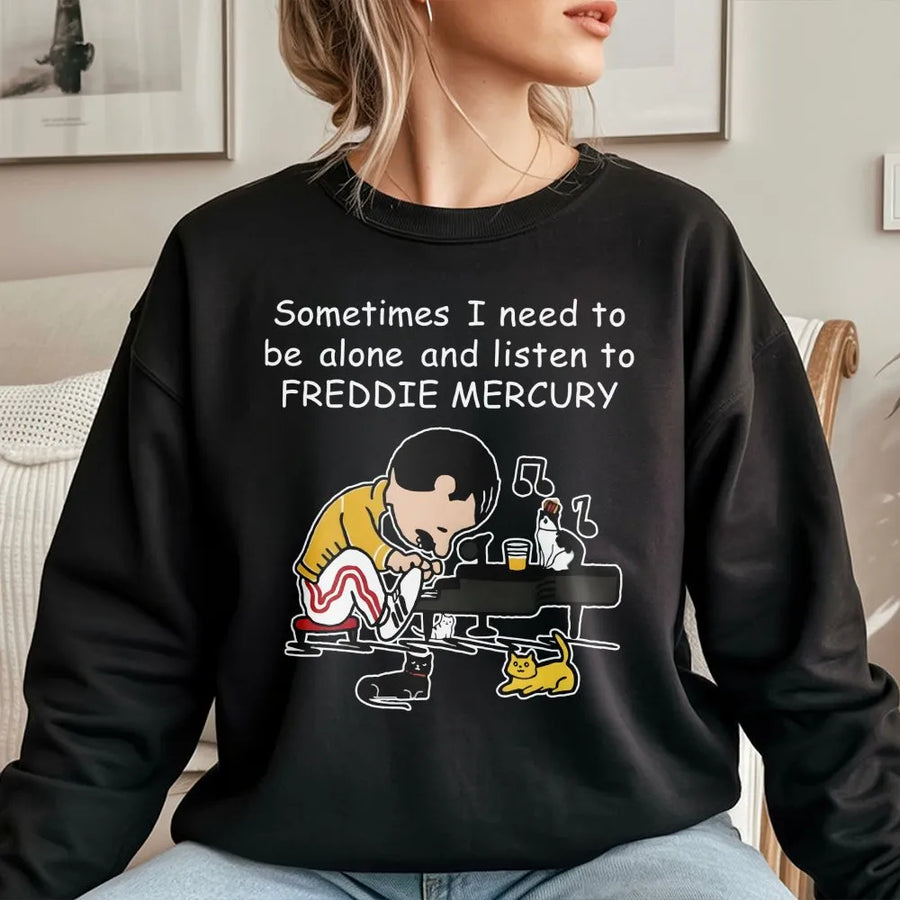 Fredddie Merrcury Piano With Cats Sweatshirt, Queen At Wembley Rock Band 60s Sweatshirt, Freddie Gifts For Her, We Will Rock You Sweatshirt