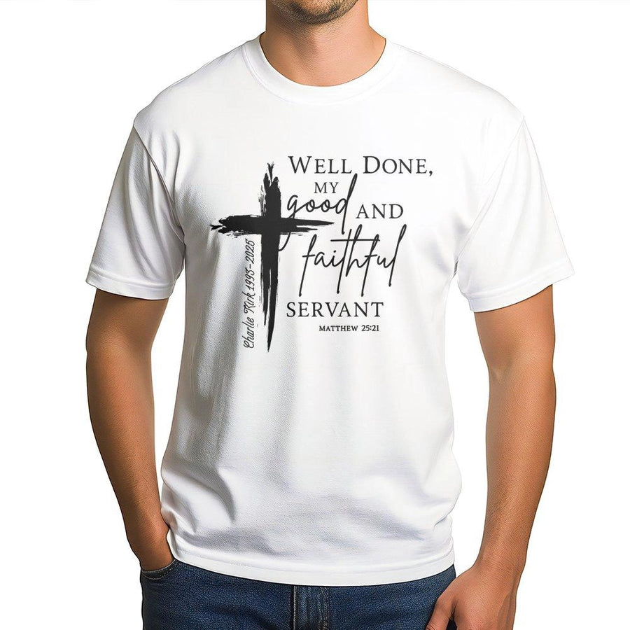 Well Done Good And Faithful Servant T-Shirt | Matthew 25:21 Bible Verse Graphic | Premium Cotton Religious Apparel | Christian Gift For Faith Community
