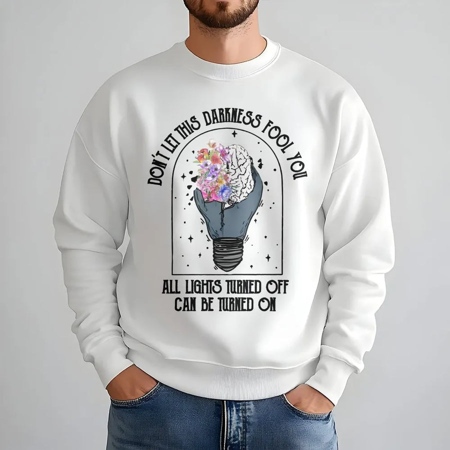 Mental Health Awareness Sweatshirt | Floral Brain Light Bulb Graphic | Premium Cotton Blend | Inspirational Gift for Her and Him