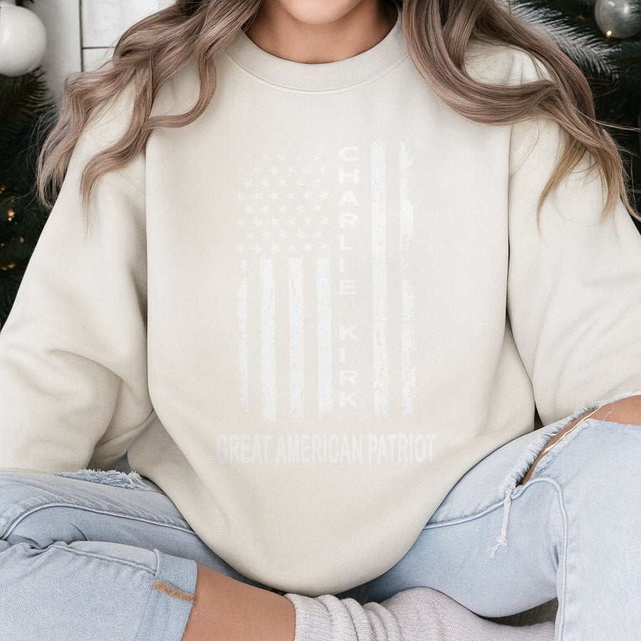 American Flag Graphic Sweatshirt | Patriotic US Pride Design | Premium Cotton Blend Comfort | Unisex Casual Pullover for Memorial Day and Independence Day