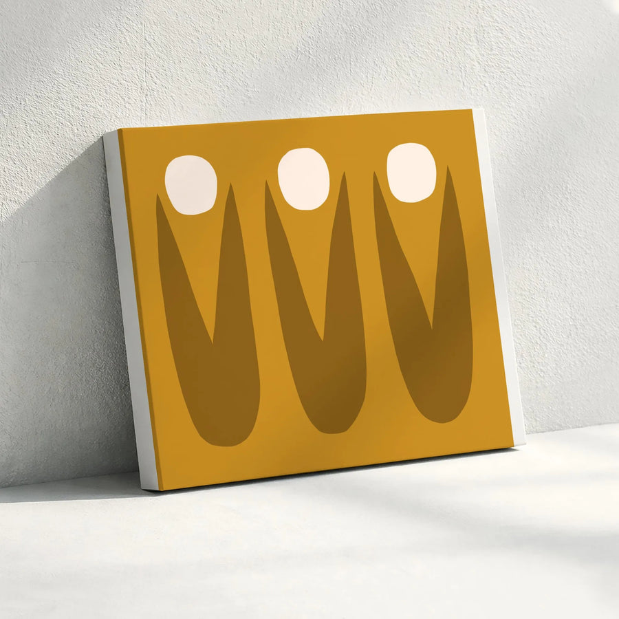 Mid-Century Modern Canvas Art | Scandinavian Style Abstract Tulip Print | Premium Fade-Resistant Canvas | Living Room Wall Decor Gift