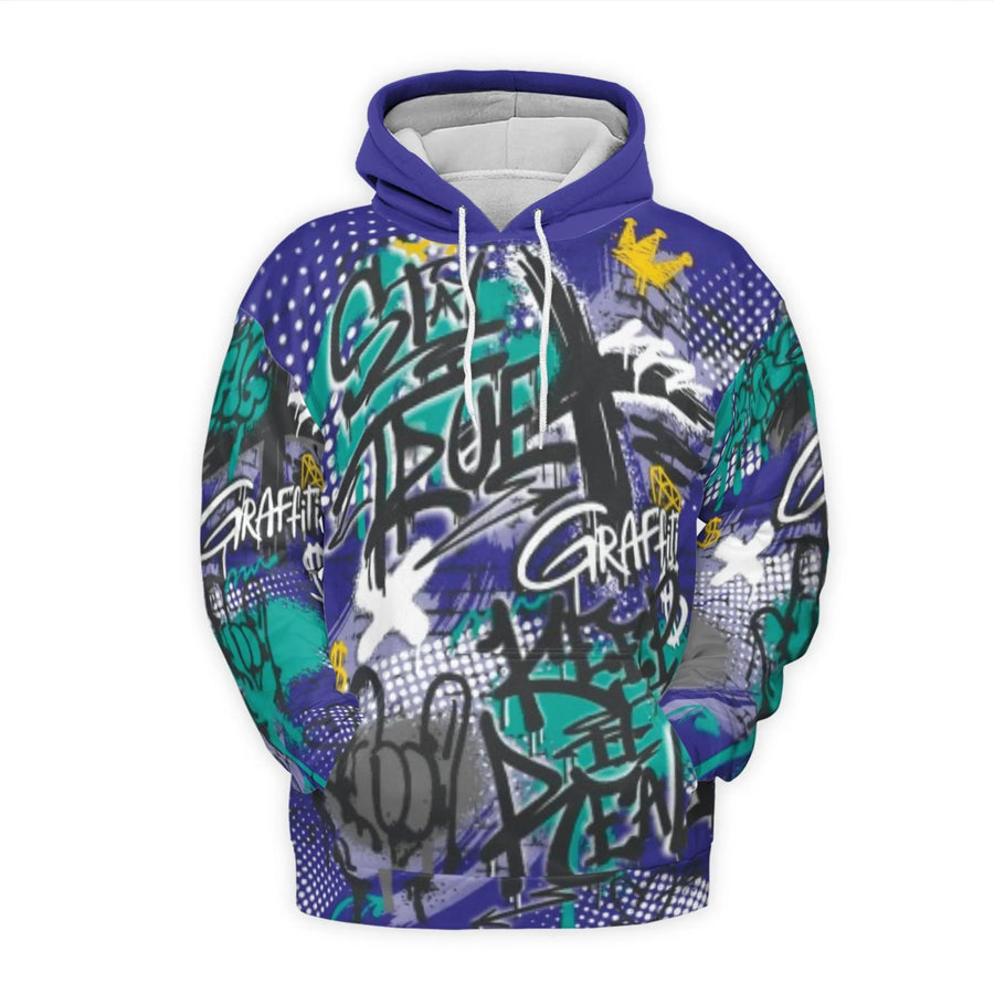 Graffiti Street Art 3D Hoodie | Urban All-Over Print Sweatshirt | Premium Polyester Fleece Knit | Unisex Hip Hop Style Gift