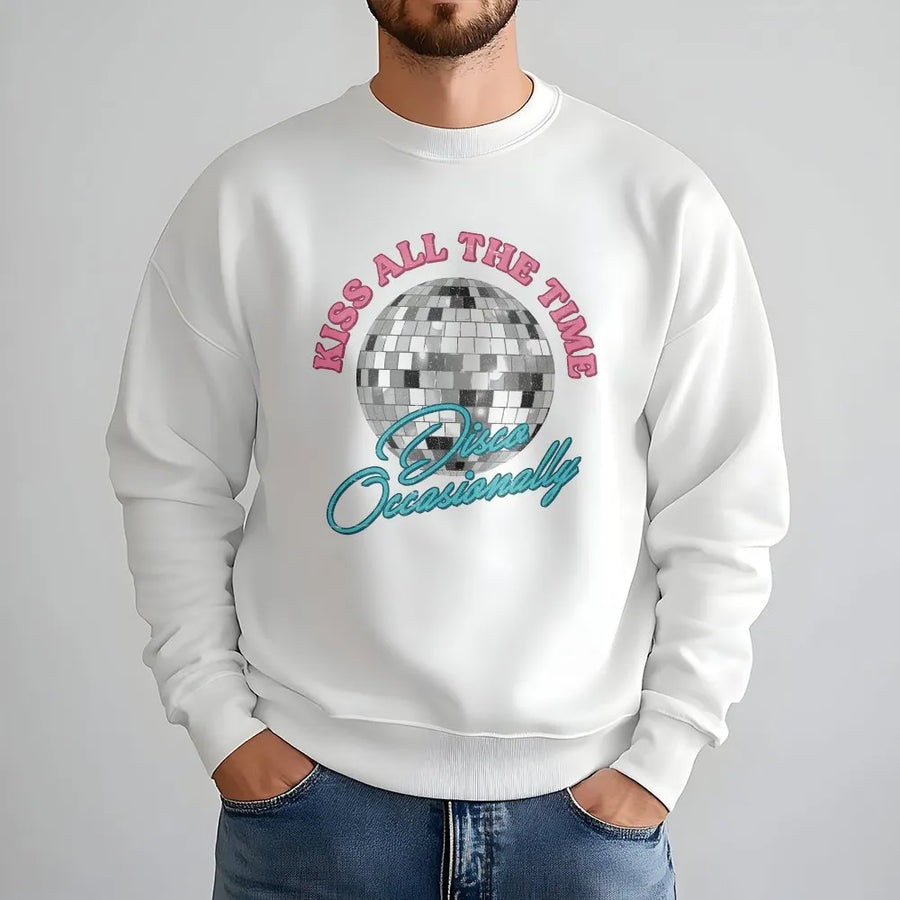 Disco Ball Sweatshirt | Retro Y2K Graphic Pullover | Cozy Cotton Blend | Gift for 90s Pop Concert Fan