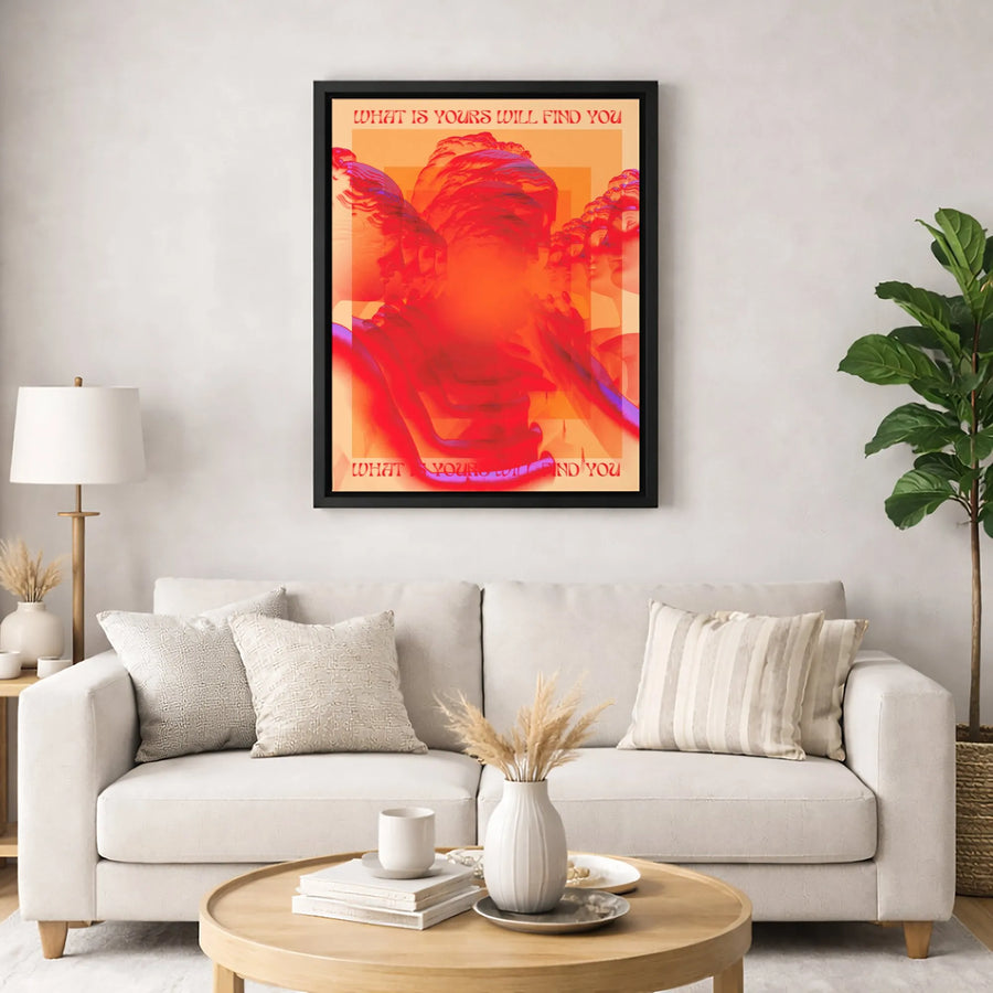 What Is Yours Will Find You Wall Art | Surreal Greek Statue Poster | Premium Gallery Wrapped Canvas | Minimalist Aesthetic Home Office Decor