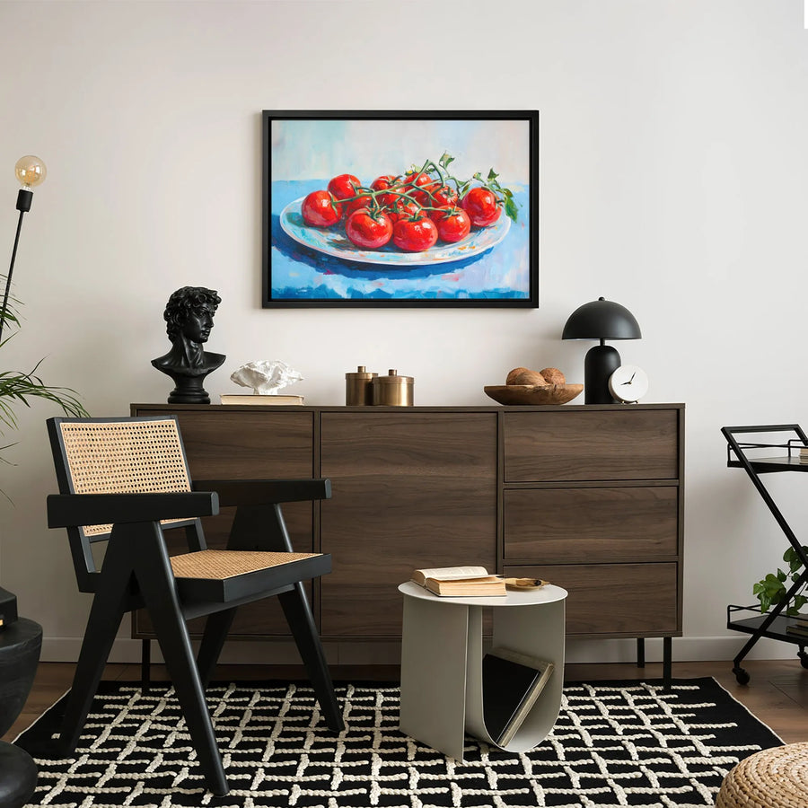 Tomato Still Life Canvas Print | Impressionist Kitchen Wall Art | Premium Gallery Wrapped Decor | Farmhouse Dining Room Gift