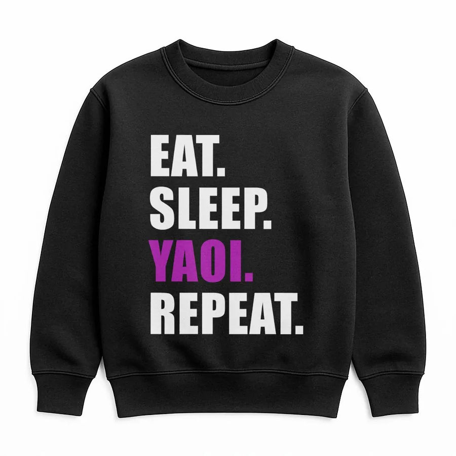 Eat Sleep Yaoi Repeat Sweatshirt | Funny Otaku Anime Graphic Pullover | Premium Cotton Blend | Gift For Manga Lovers & Fujoshi Fans