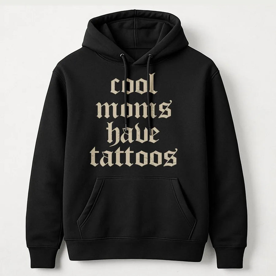 Cool Moms Have Tattoos Shirt | Retro Gothic Lettering Graphic Tee | Premium Comfort Colors Cotton | Gift for Tattooed Mom, Mother's Day Present