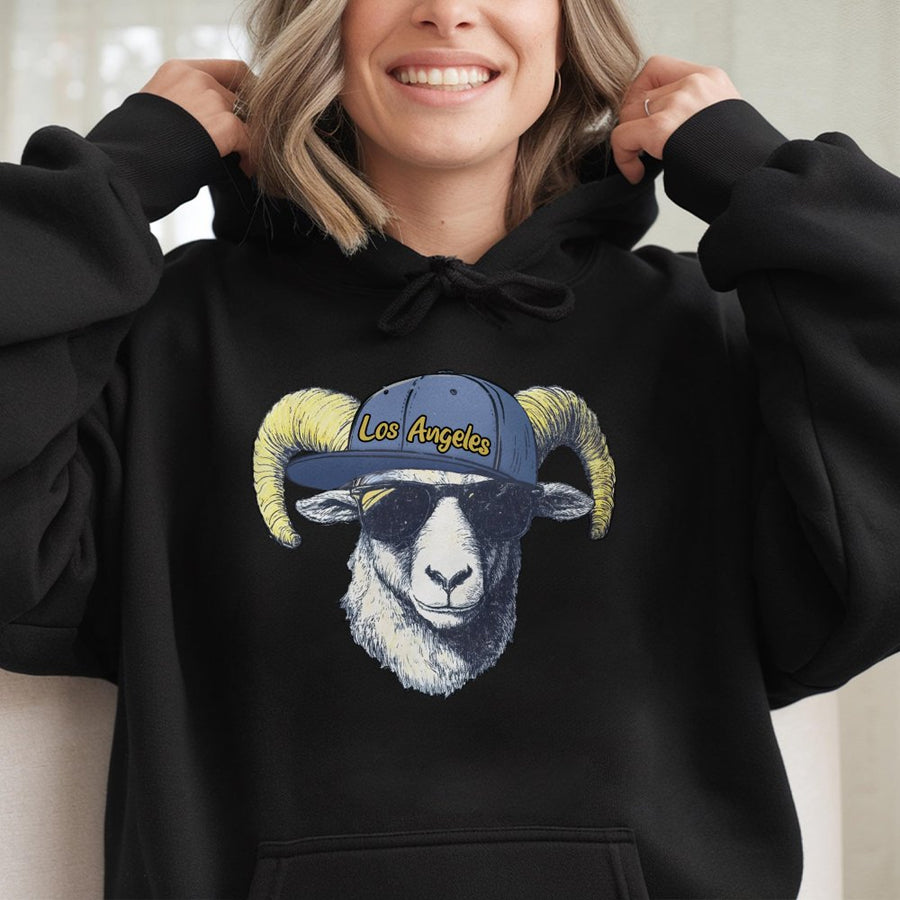 Los Angeles Ram With Sunglasses And Baseball Cap Hoodie