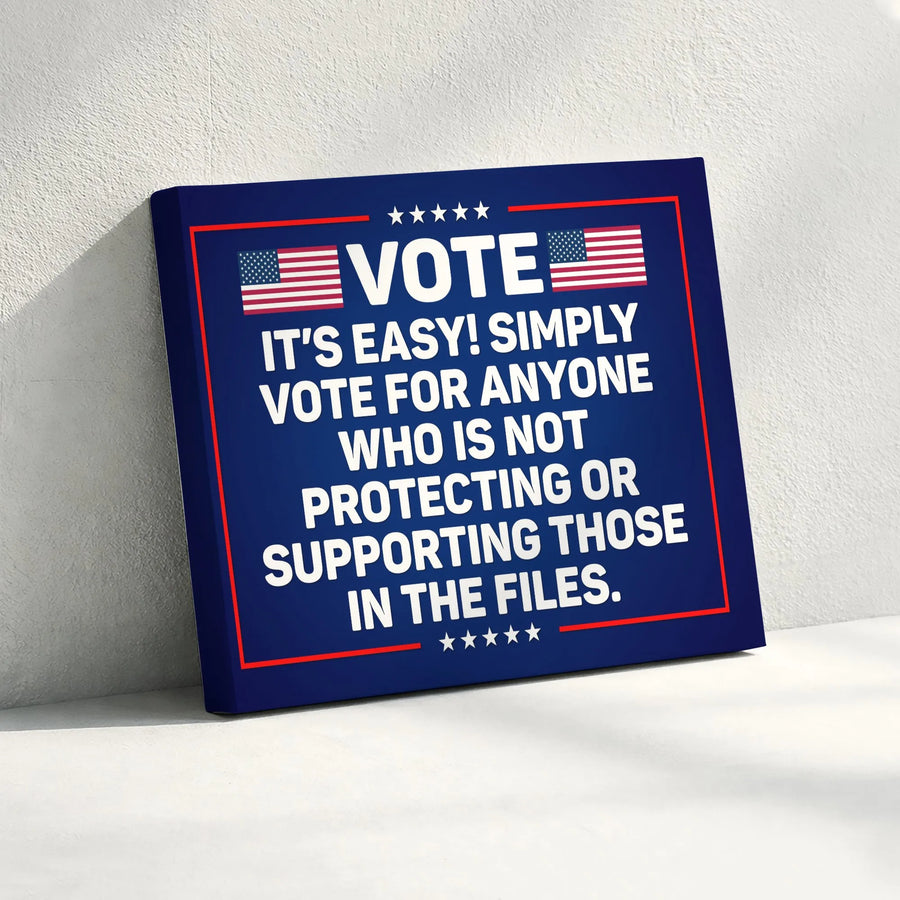Patriotic Vote Canvas Wall Art | American Flag Political Statement | Premium 1.25" Thick Profile | Election Home Office Decor Gift for Voters