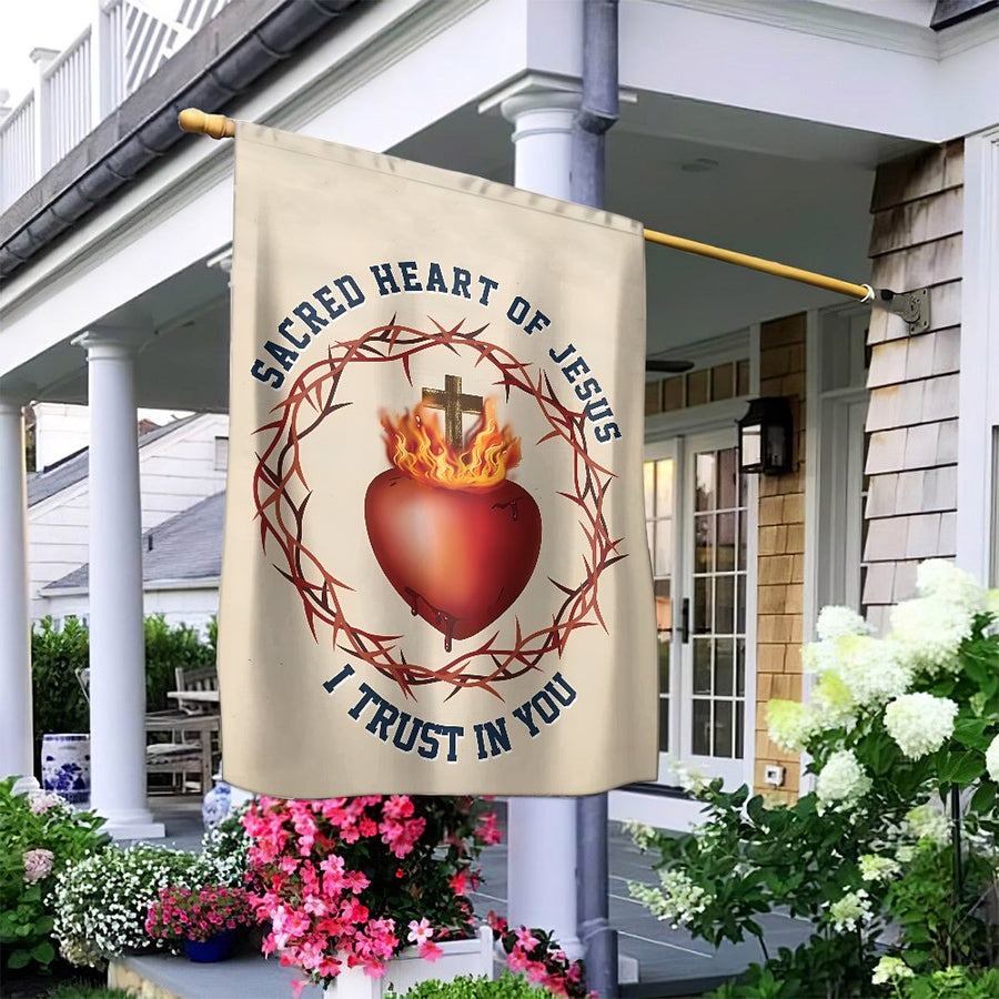Sacred Heart of Jesus Garden Flag | Catholic Religious Garden Decor | Premium Fade-Resistant Polyester | Faithful Christian Home Gift