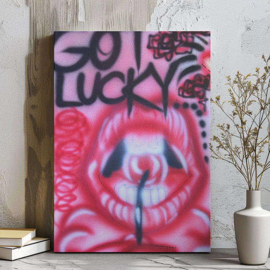 Got Lucky Graffiti Canvas Art | Abstract Street Style Eye Wall Decor | Premium 1.25-Inch Gallery Wrap | Edgy Home & Office Decor Gift