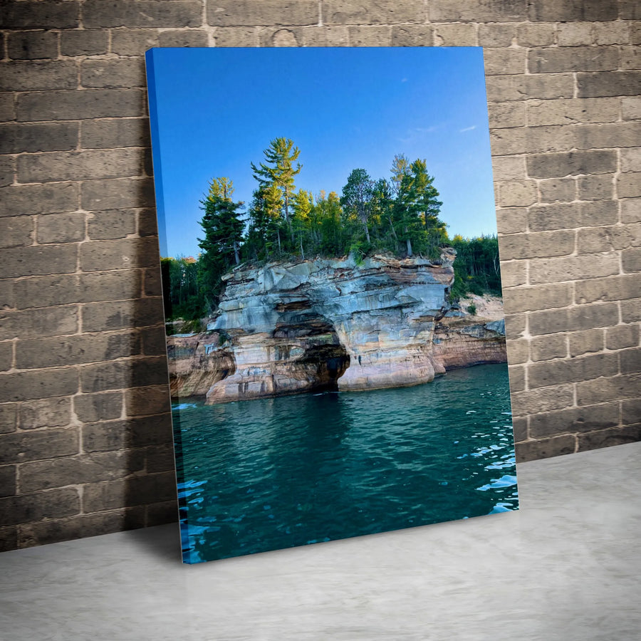 Pictured Rocks National Lakeshore Canvas | Arch Rock Lake Superior Landscape | Premium Gallery Wrap Wall Art | Nature Home Decor Gift