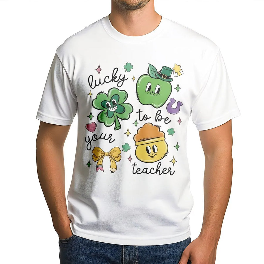 Lucky To Be Your Teacher Shirt | St Patrick's Day Classroom Apparel | Soft Cotton Premium Tee | Cute Irish Teacher Appreciation Gift