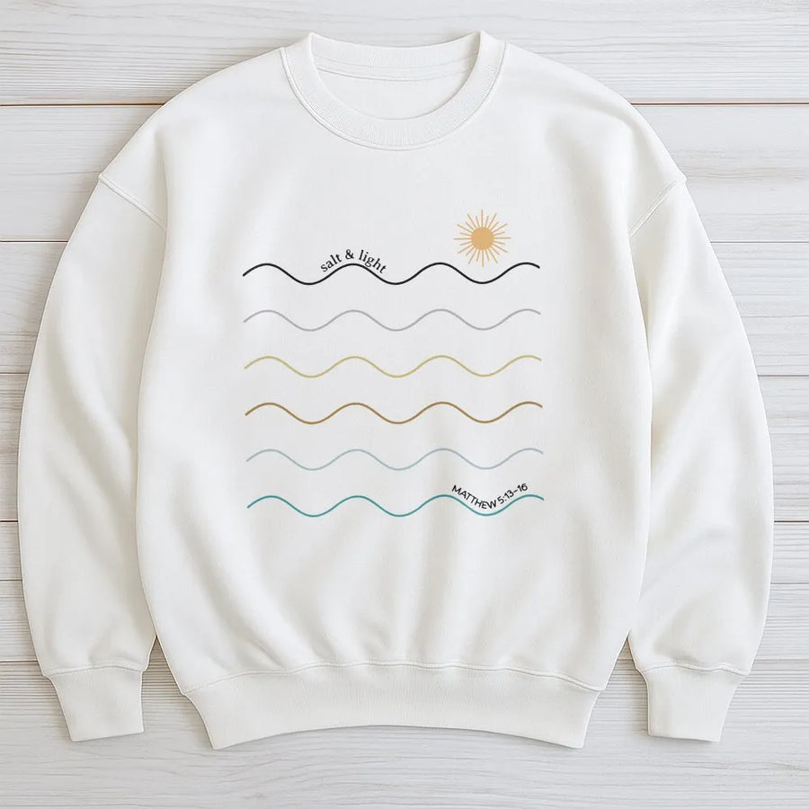 Salt and Light Christian Sweatshirt | Minimalist Matthew 5:13 Bible Verse Sweatshirt | Soft Unisex Pullover | Premium Faith Based Worship Gift