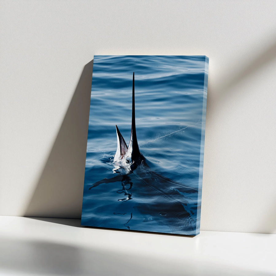 Sailfish Vertical Canvas | Ocean Life Photography Print | Premium Gallery Wrapped Canvas | Nautical Home Decor Gift for Fisherman