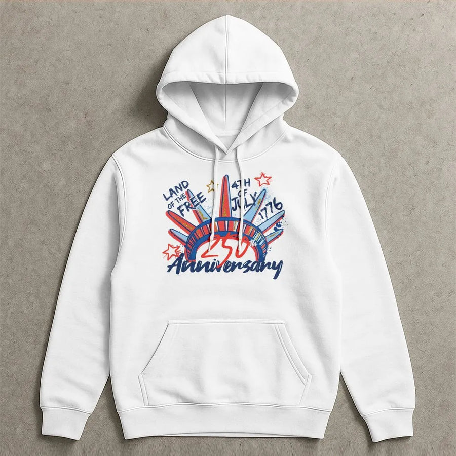 USA 250th Anniversary Hoodie | Land of the Free 1776 Graphic | Premium Cotton Blend Sweatshirt | Patriotic Gift for Men Women