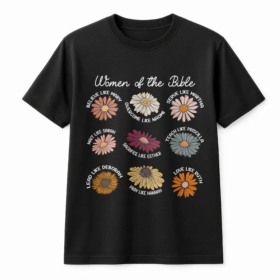 Women of the Bible T-Shirt | Floral Boho Christian Shirt | Premium Soft Cotton | Faith Inspired Gift for Her Religious Birthday