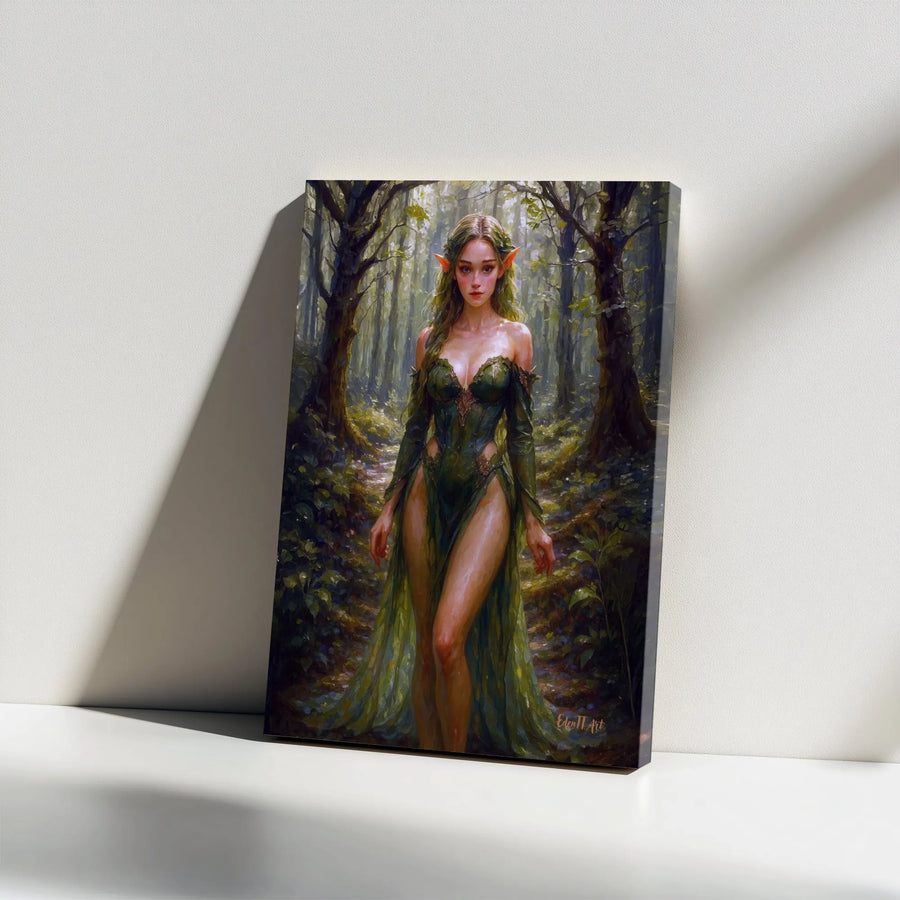 Fantasy Elf Wall Art | Enchanted Forest Portrait Canvas Print | Premium Fade-Resistant Ink | Collector's Gift for Fantasy Lovers