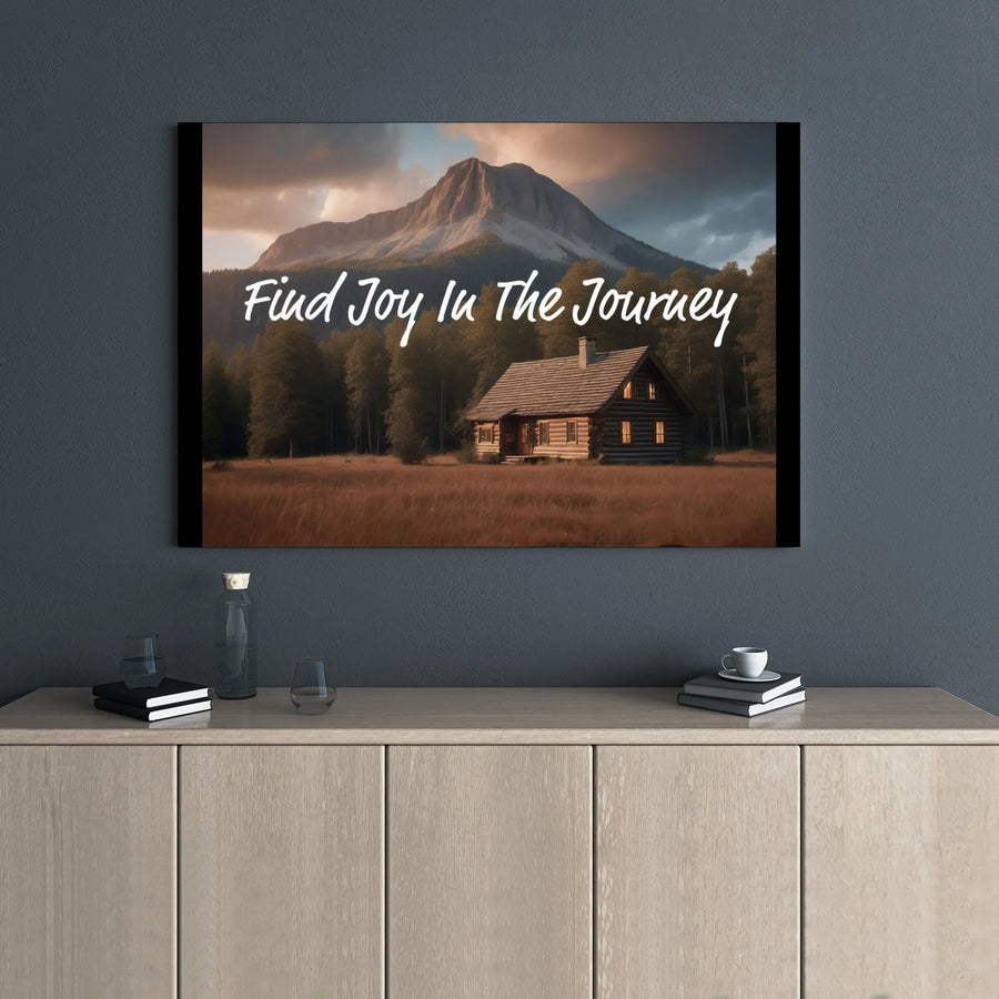 Mountain Landscape Canvas Art | Find Joy In The Journey Quote | 1.25" Premium Gallery Wrap | Rustic Home Decor & Inspirational Gift