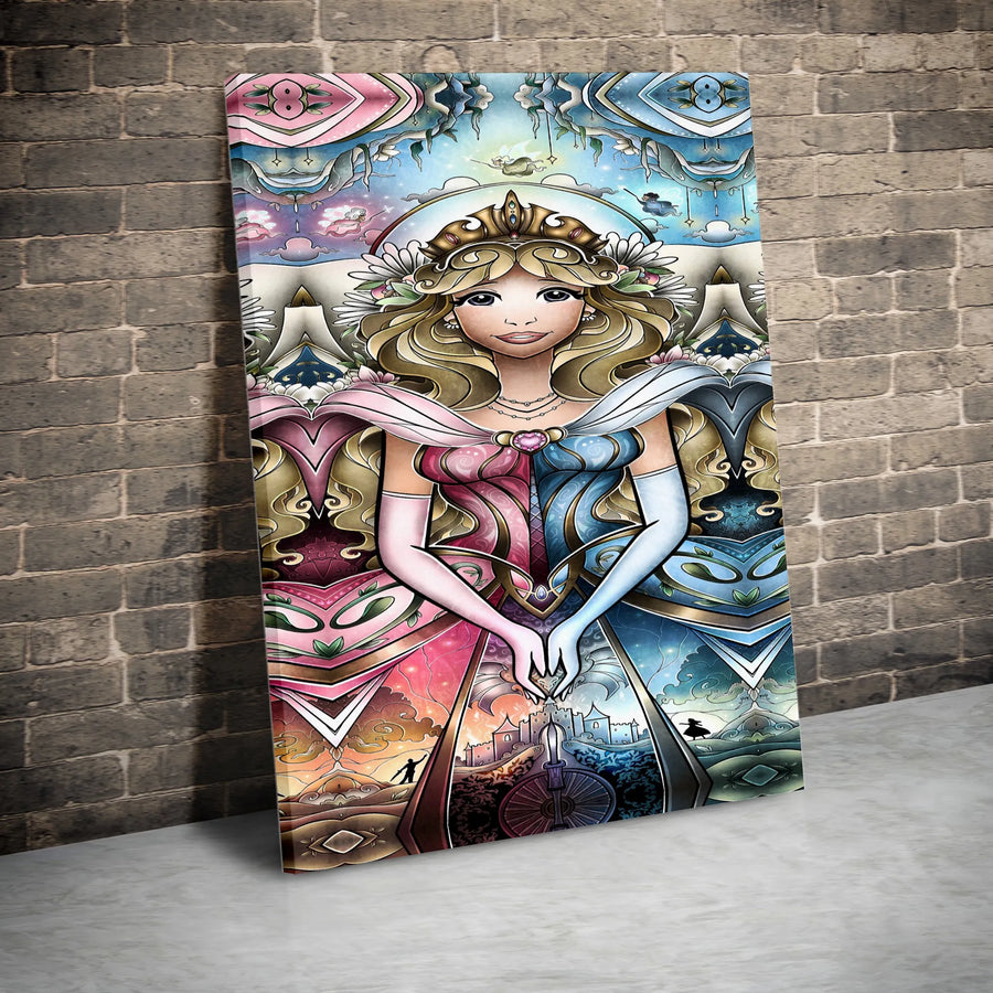 Princess Wall Art | Fantasy Fairy Tale Portrait | 1.25 Inch Premium Gallery Wrapped Canvas | Magical Bedroom Decor Gift