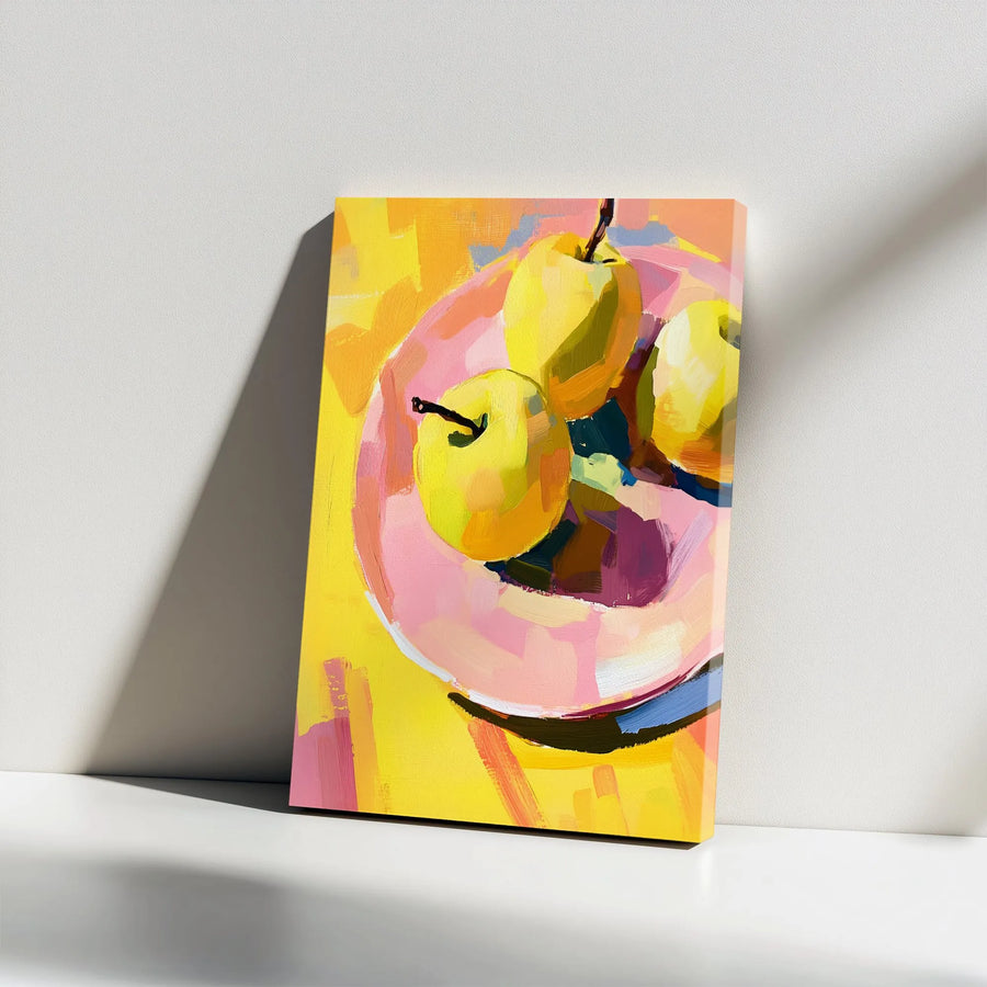 Abstract Fruit Canvas Wall Art | Bold Brushstroke Still Life Print | Premium 1.25" Gallery Wrap | Modern Kitchen & Dining Room Decor Gift