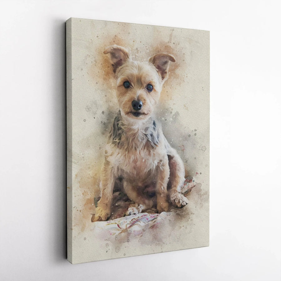 Yorkshire Terrier Canvas Wall Art | Watercolor Dog Portrait | Premium 1.25-Inch Gallery Wrap | Gift for Dog Lovers and Yorkie Owners