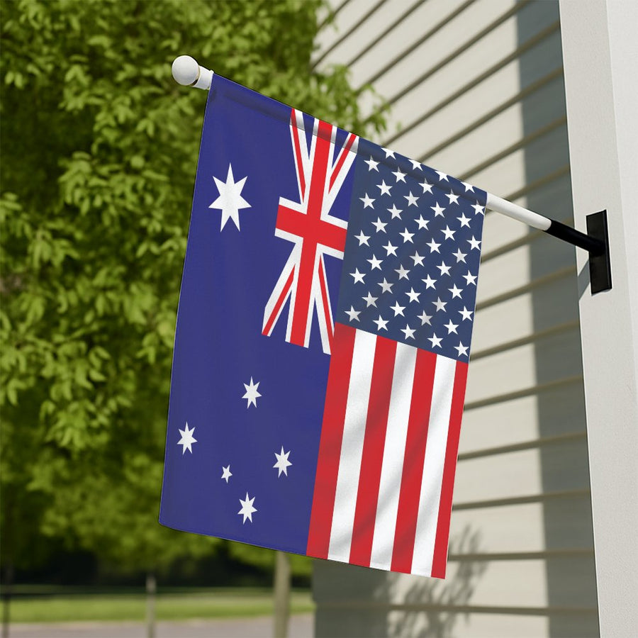 USA Australia Split Flag | Dual Heritage Banner | Weather-Resistant Premium Polyester | Patriotic House Decor Gift
