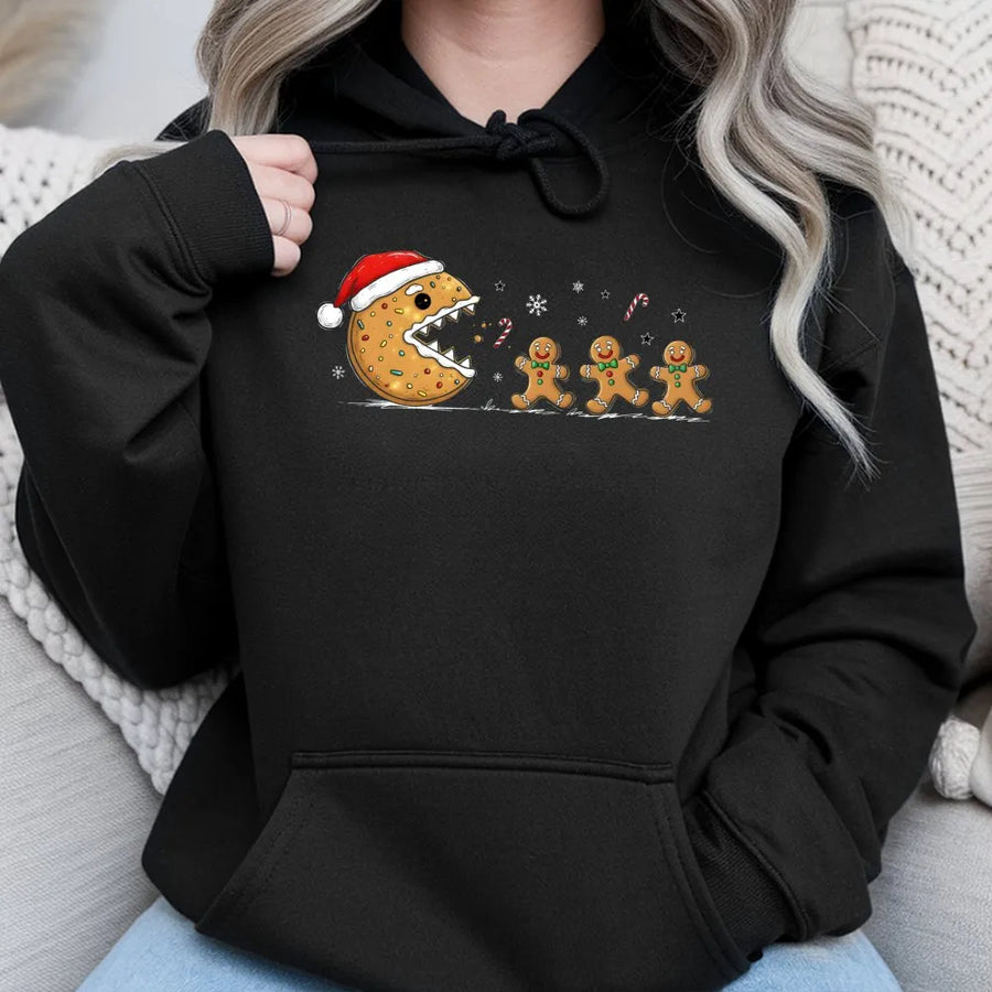 Christmas Cookie Hoodie | Funny Gingerbread Man Graphic | Premium Cotton Blend | Unisex Holiday Gift for Gamers and Cookie Lovers
