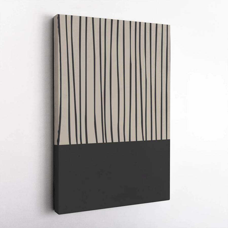 Abstract Minimalist Wall Art | Vertical Stripes and Solid Block Canvas | Premium 1.25" Gallery Wrap | Modern Home Office Decor
