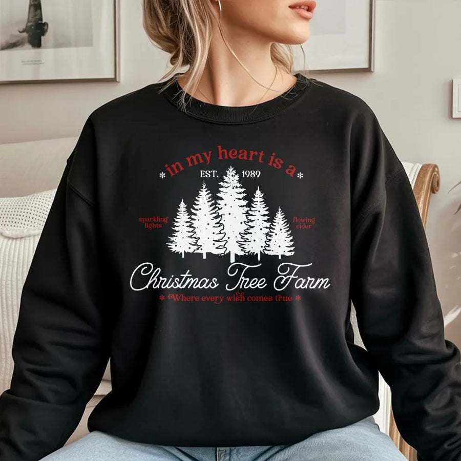 Christmas Tree Farm Sweatshirt | Cozy Holiday Forest Graphic Tee | Premium Unisex Winter Pullover | Festive Apparel Gift for Women and Men