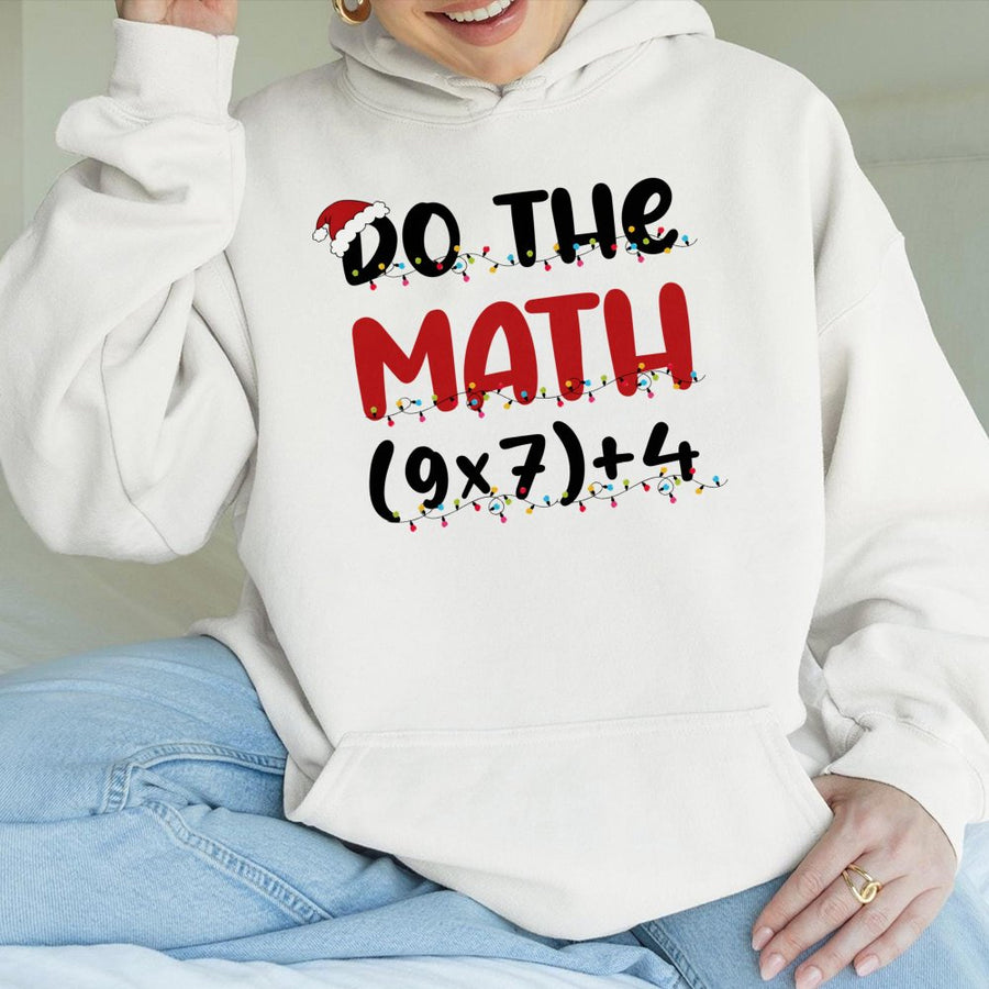 Math Teacher Christmas Hoodie | Festive Holiday Equation Graphic | Premium Cotton Blend | Funny Xmas Gift for Teachers and Educators