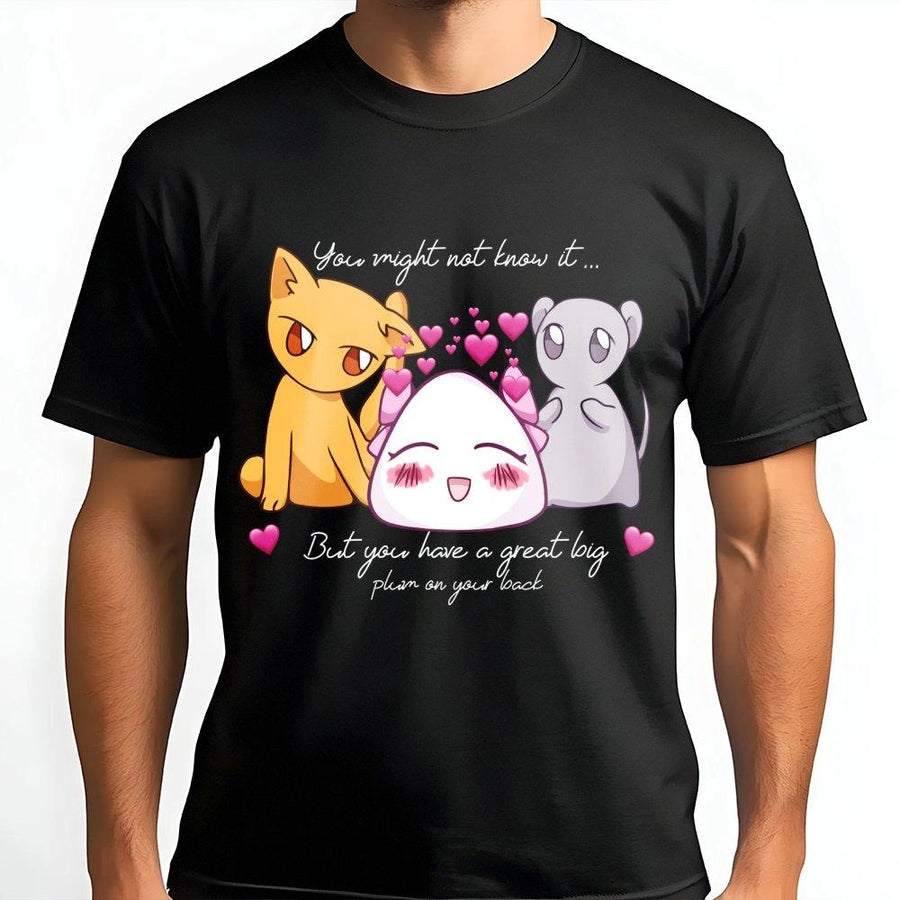 Anime Onigiri Cat Graphic T-Shirt | Kawaii Manga Character Illustration | Premium 100% Cotton Tee | Gift for Otaku and Anime Lovers