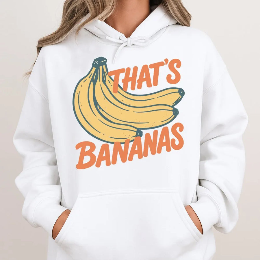 That's Bananas Graphic Hoodie | Vintage Fruit Meme Print | Premium Cotton Blend | Funny Foodie Gift for Men and Women