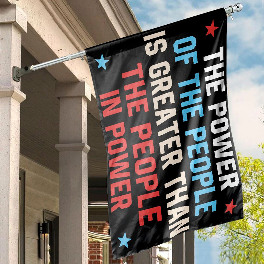 Power Of The People House Flag | Protest Decor Banner | UV-Resistant Premium Polyester | Civic Pride Statement Gift for Home and Garden