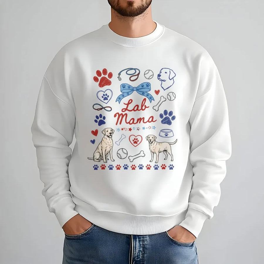 Lab Mama Sweatshirt | Cute Labrador Retriever Dog Graphic | Soft Unisex Pullover | Gift for Dog Lovers