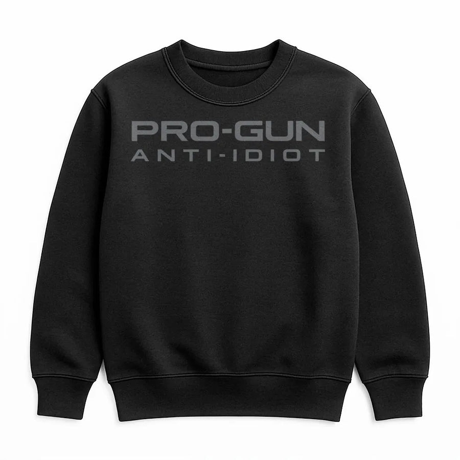 Pro-Gun Anti-Idiot Sweatshirt | Patriotic 2A Rights Graphic | Premium Cotton Blend Fleece | Gift for Gun Enthusiasts and Conservatives
