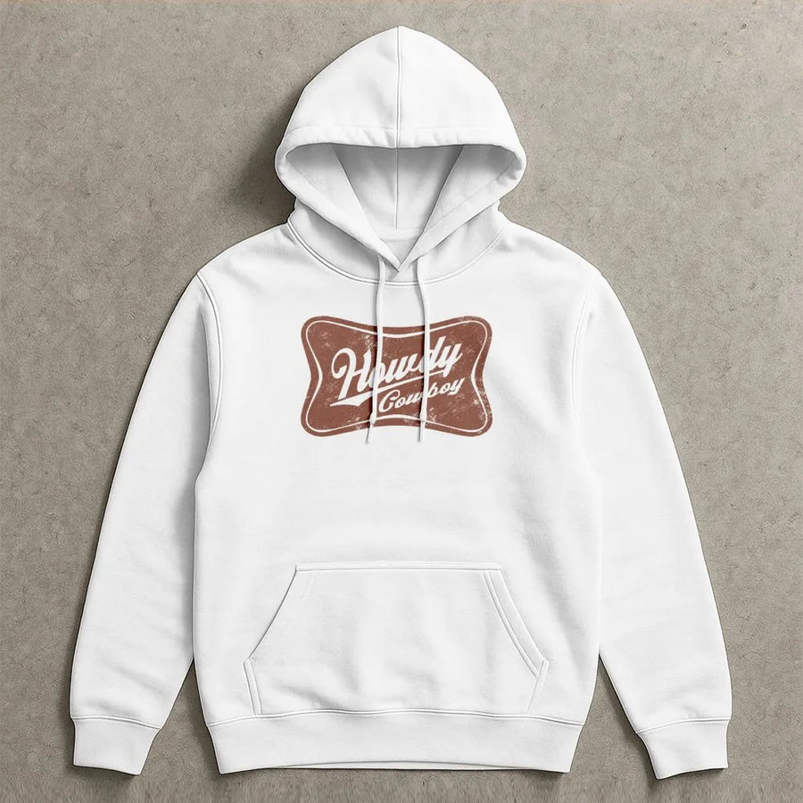 Howdy Cowboy Hoodie | Vintage Western Retro Graphic | Soft Cotton Tee | Country Concert Gift for Cowgirl