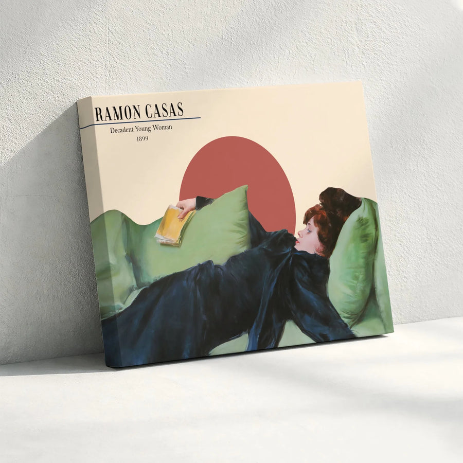 Ramon Casas Decadent Young Woman Canvas Print | Vintage Spanish Art Reproduction | Premium Gallery Wall Art | Collector's Gift for Art Lover