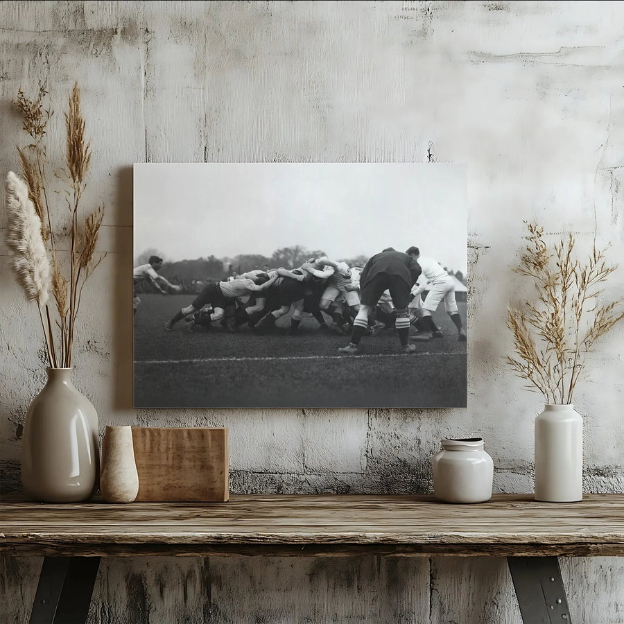 Vintage Rugby Canvas Wall Art | Black and White Photo Print | Premium Gallery Quality Canvas | Gift for Rugby Player & Coach