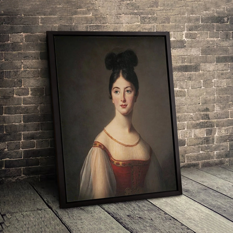 Marie-Denise Villers Portrait Canvas Art | 19th Century French Oil Painting Reproduction | Premium Gallery-Wrapped Wall Decor | Elegant Gift for Art Lovers